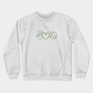 Peace Sign - Heart - Serenity AA Symbol Crewneck Sweatshirt